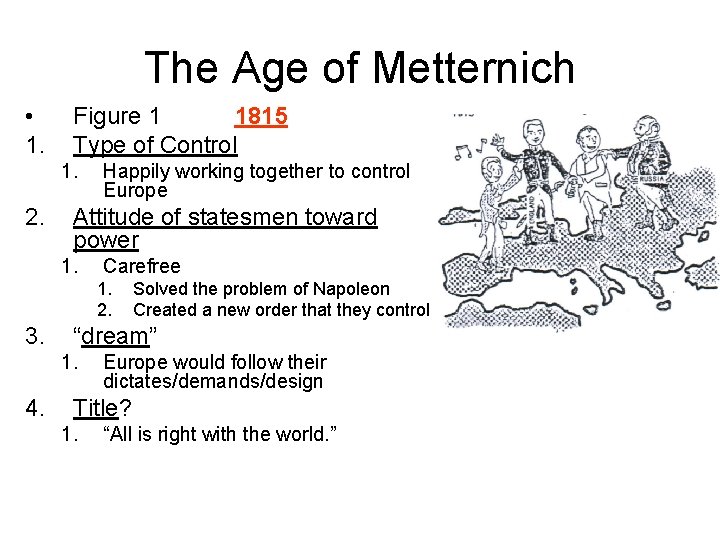 The Age of Metternich • 1. Figure 1 1815 Type of Control 1. 2.