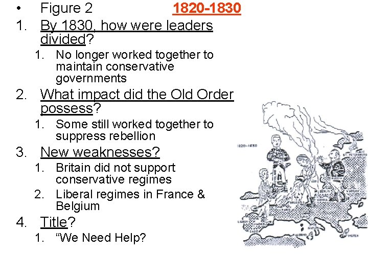  • Figure 2 1820 -1830 1. By 1830, how were leaders divided? 1.