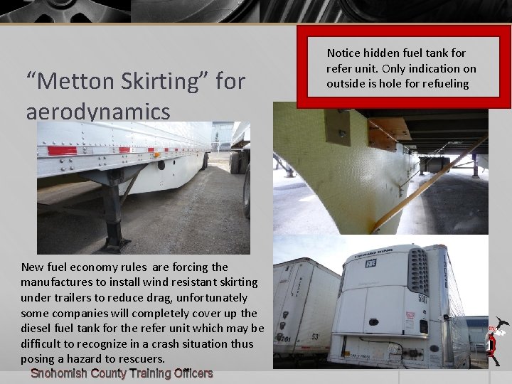 “Metton Skirting” for aerodynamics New fuel economy rules are forcing the manufactures to install