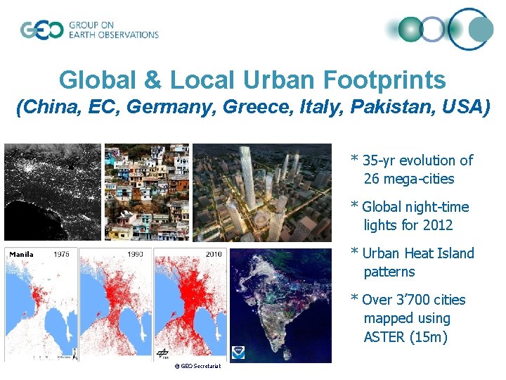 Global & Local Urban Footprints (China, EC, Germany, Greece, Italy, Pakistan, USA) * 35