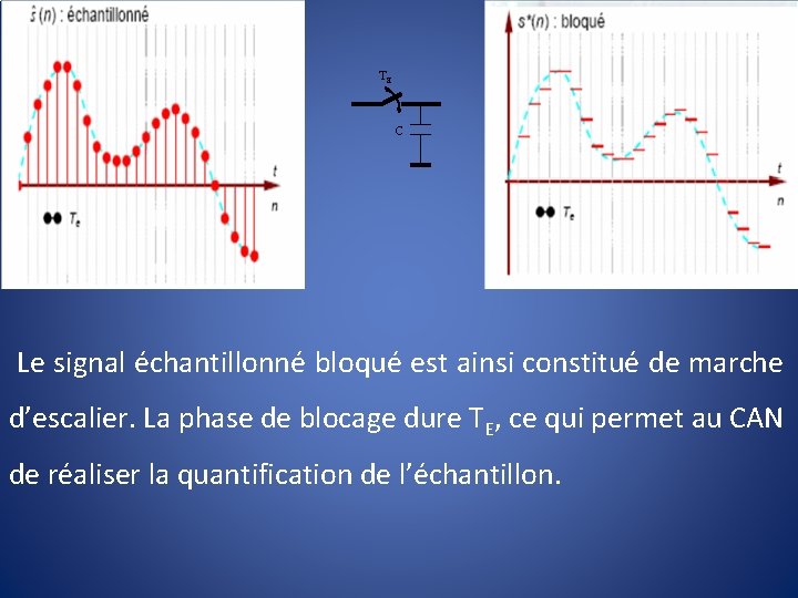 TE C Le signal échantillonné bloqué est ainsi constitué de marche d’escalier. La phase