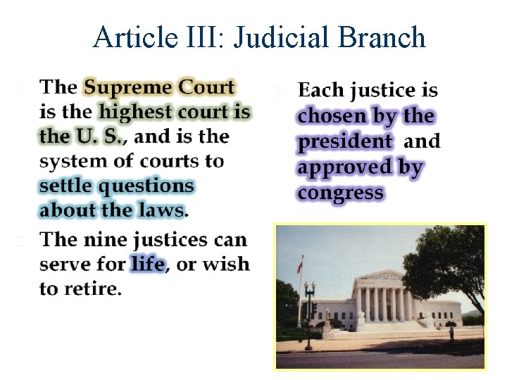 Article III: Judicial Branch 