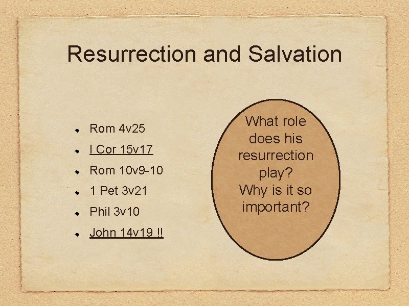 Resurrection and Salvation Rom 4 v 25 I Cor 15 v 17 Rom 10