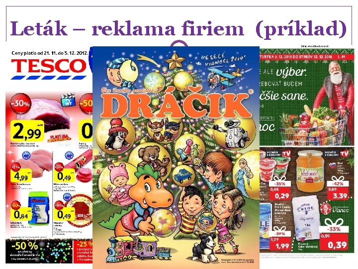 Leták – reklama firiem (príklad) 