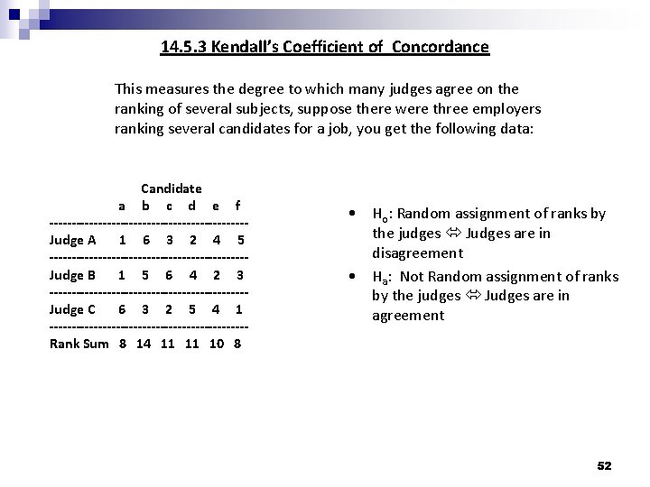 14. 5. 3 Kendall’s Coefficient of Concordance This measures the degree to which many 14. 5. 3 Kendall’s Coefficient of Concordance This measures the degree to which many