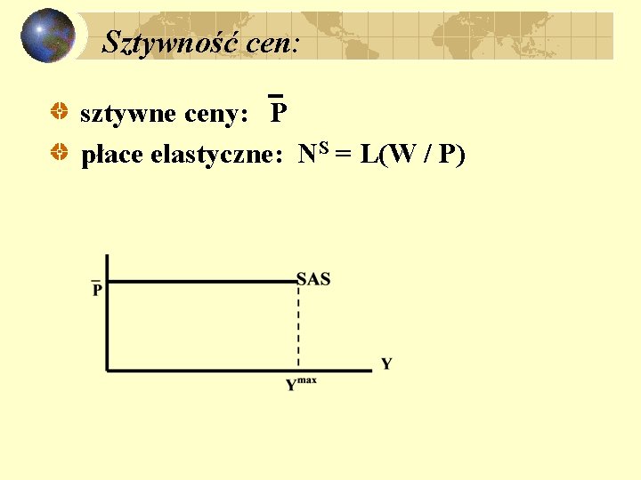 Sztywność cen: sztywne ceny: P płace elastyczne: NS = L(W / P) 