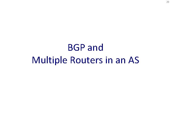 28 BGP and Multiple Routers in an AS 