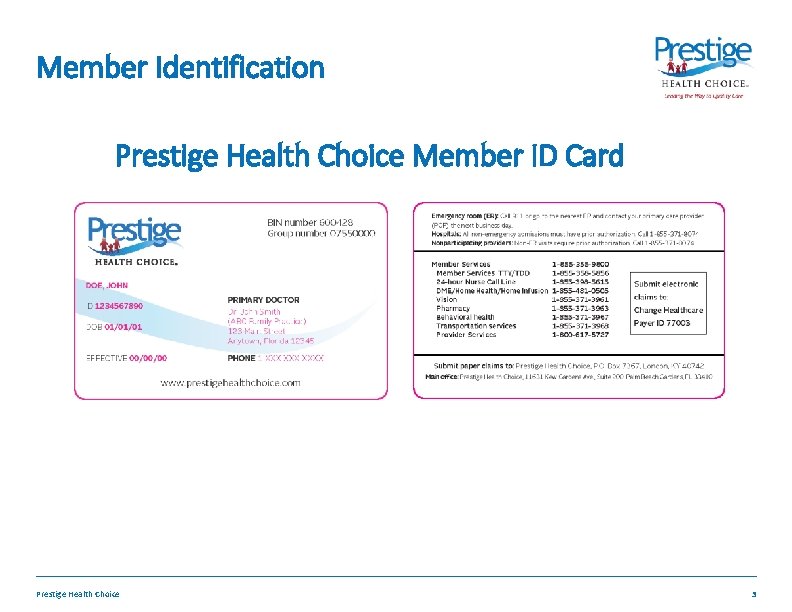 Member Identification Prestige Health Choice Member ID Card Prestige Health Choice 3 