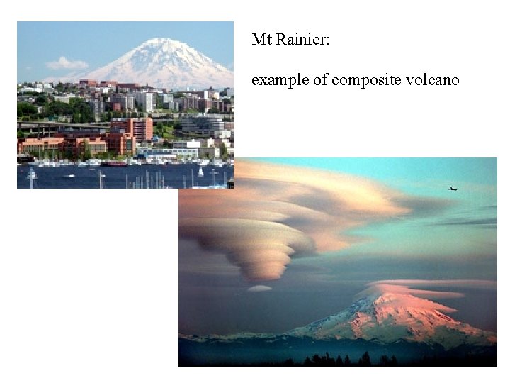 Mt Rainier: example of composite volcano 