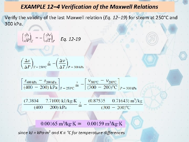 EXAMPLE 12– 4 Verification of the Maxwell Relations Verify the validity of the last EXAMPLE 12– 4 Verification of the Maxwell Relations Verify the validity of the last