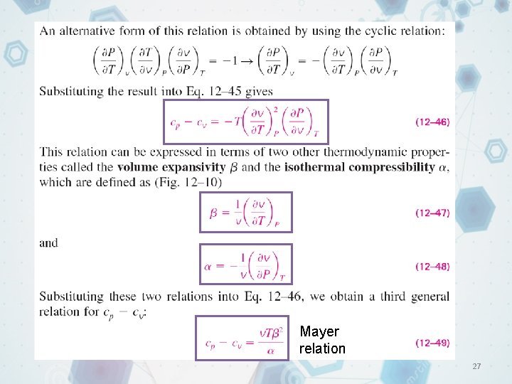 Mayer relation 27 Mayer relation 27