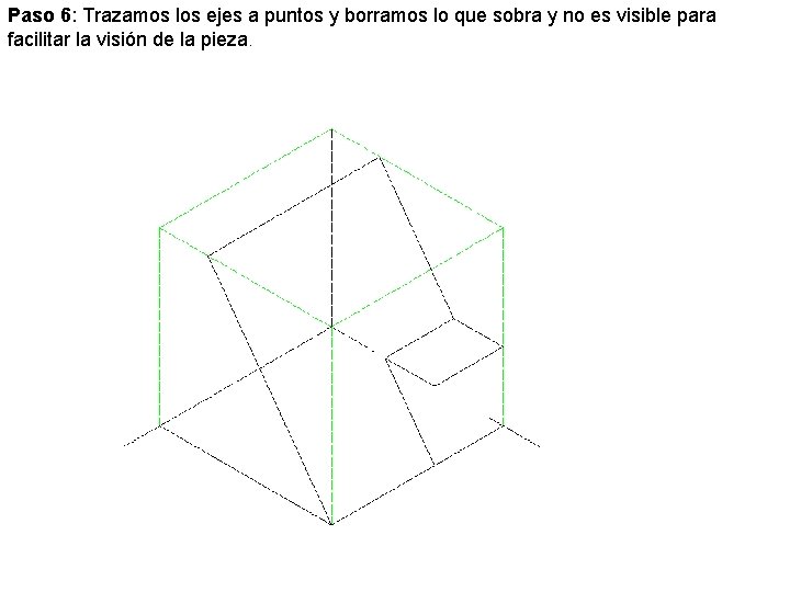 Paso 6: Trazamos los ejes a puntos y borramos lo que sobra y no