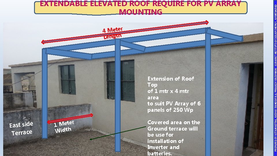 4 Meter Length Extension of Roof Top of 1 mtr x 4 mtr area