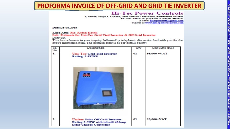 PREPARED BY KETAN KOTAK, AKSHAY BANODIYA & PRAKASH VAISHNAW : GUJARAT INSTITUTE OF SOLAR