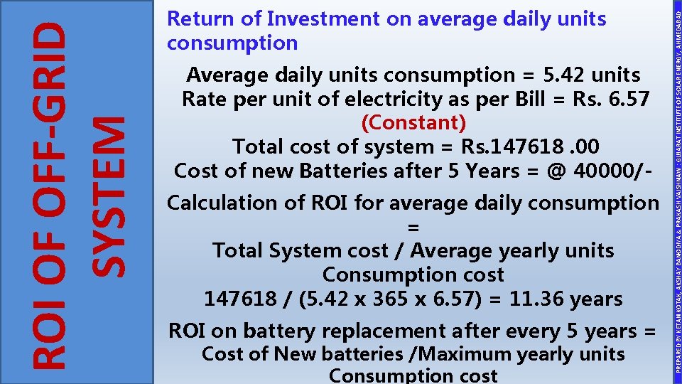 Average daily units consumption = 5. 42 units Rate per unit of electricity as