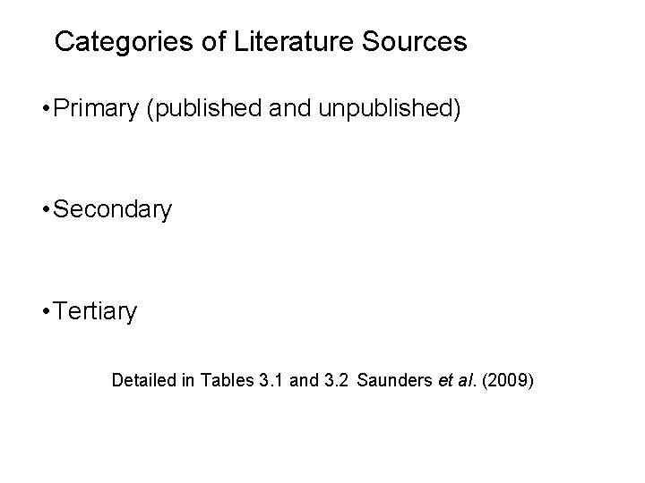 Slide 3. 19 Categories of Literature Sources • Primary (published and unpublished) • Secondary