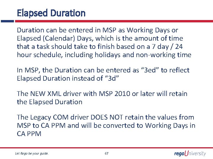 Elapsed Duration can be entered in MSP as Working Days or Elapsed (Calendar) Days,