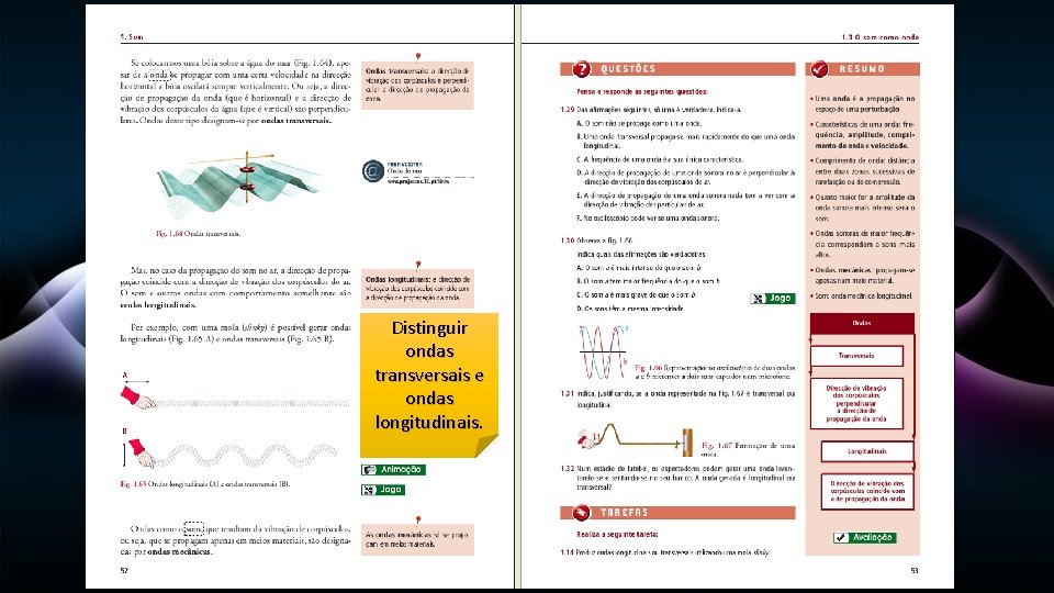 Distinguir ondas transversais e ondas longitudinais. 