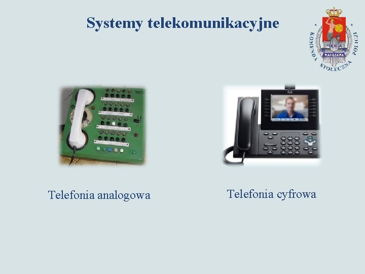 Systemy telekomunikacyjne Telefonia analogowa Telefonia cyfrowa 