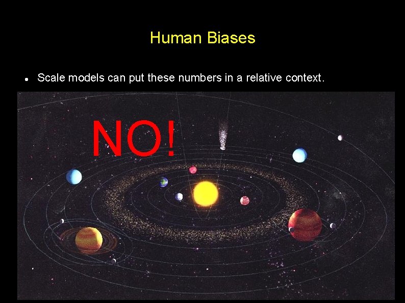 Human Biases Scale models can put these numbers in a relative context. NO! 