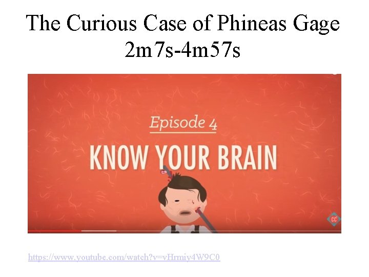 The Curious Case of Phineas Gage 2 m 7 s-4 m 57 s https:
