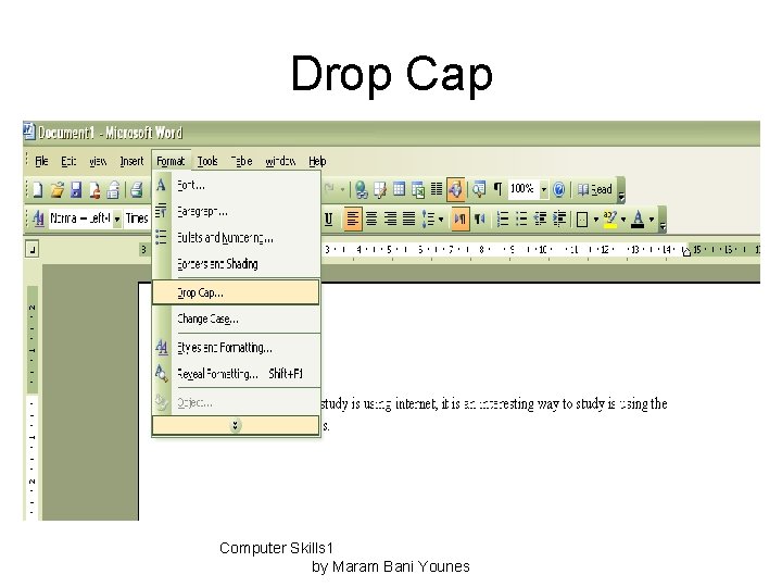 Drop Cap Computer Skills 1 by Maram Bani Younes 