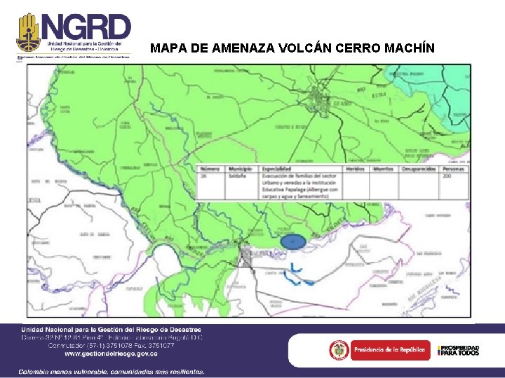 MAPA DE AMENAZA VOLCÁN CERRO MACHÍN 