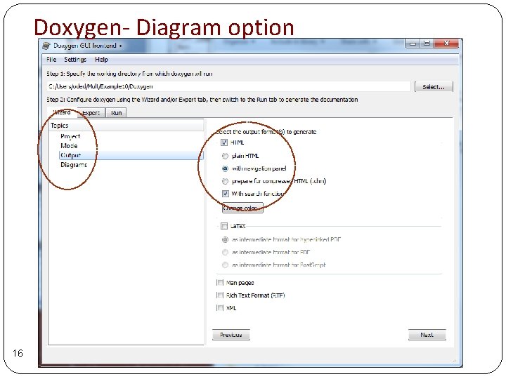 Doxygen- Diagram option 16 Doxygen- Diagram option 16