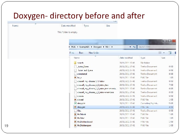 Doxygen- directory before and after 19 Doxygen- directory before and after 19