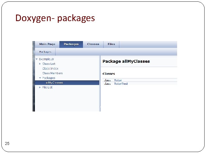 Doxygen- packages 25 Doxygen- packages 25