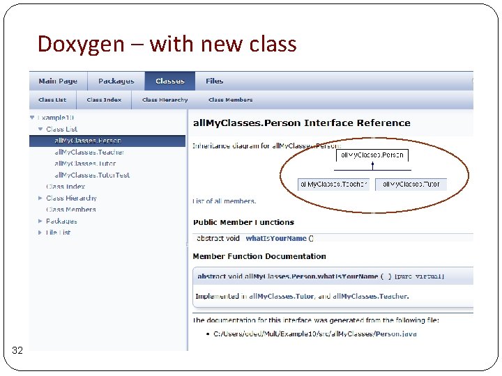Doxygen – with new class 32 Doxygen – with new class 32