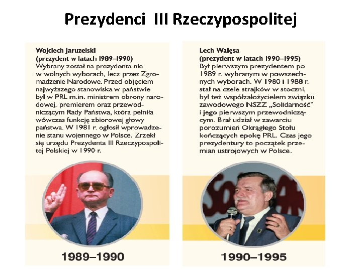 Prezydenci III Rzeczypospolitej Prezydenci III Rzeczypospolitej