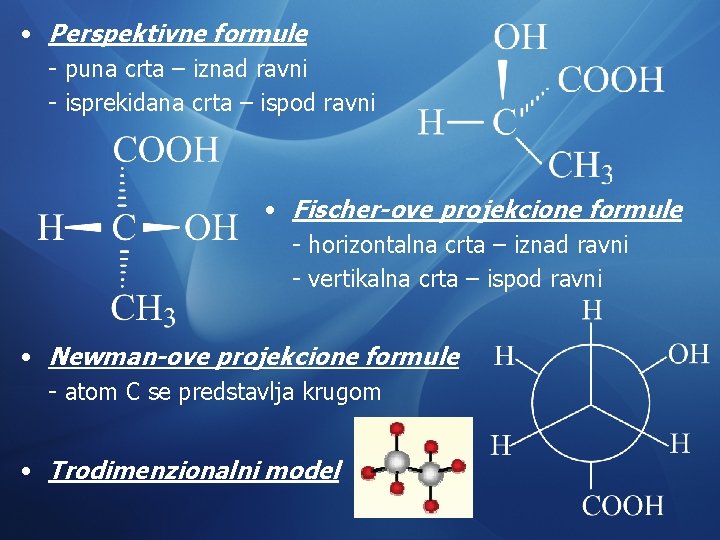  • Perspektivne formule - puna crta – iznad ravni - isprekidana crta –