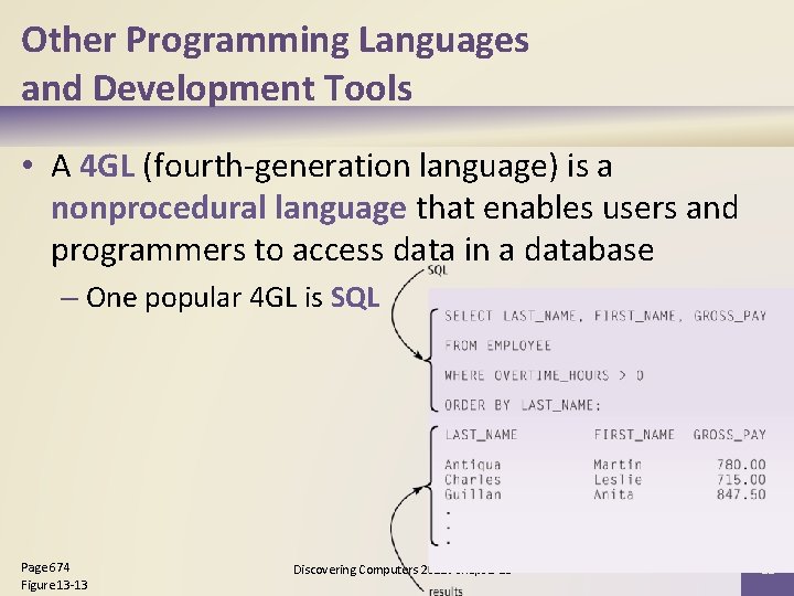 Other Programming Languages and Development Tools • A 4 GL (fourth-generation language) is a