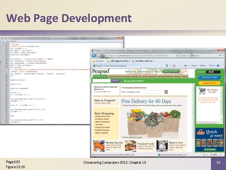 Web Page Development Page 682 Figure 13 -20 Discovering Computers 2012: Chapter 13 32