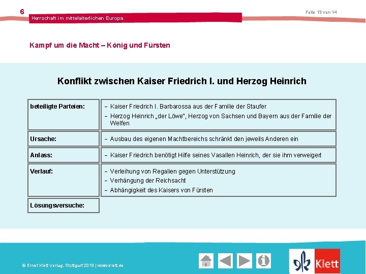 6 Folie 13 von 14 Herrschaft im mittelalterlichen Europa Kampf um die Macht –