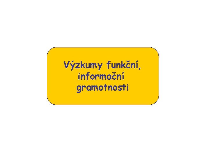 Výzkumy funkční, informační gramotnosti 