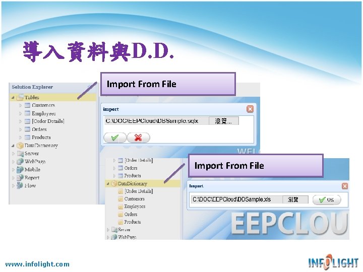 導入資料與D. D. Import From File www. infolight. com 導入資料與D. D. Import From File www. infolight. com