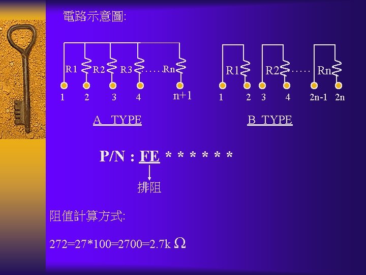 電路示意圖: R 1 1 R 2 2 R 3 3 ……Rn 4 n+1 R