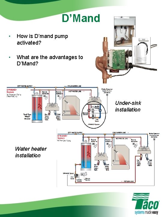 D’Mand • How is D’mand pump activated? • What are the advantages to D’Mand?