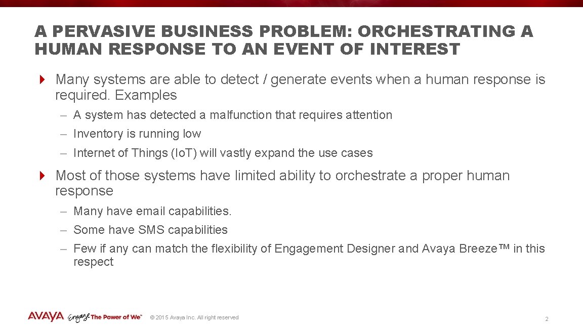 A PERVASIVE BUSINESS PROBLEM: ORCHESTRATING A HUMAN RESPONSE TO AN EVENT OF INTEREST 4