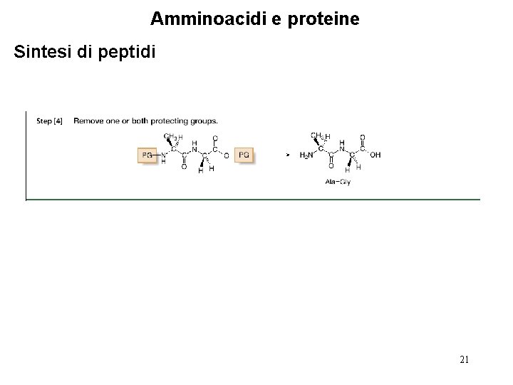 Amminoacidi e proteine Sintesi di peptidi 21 
