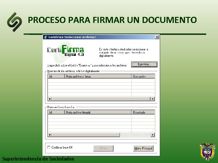 PROCESO PARA FIRMAR UN DOCUMENTO Superintendencia de Sociedades 