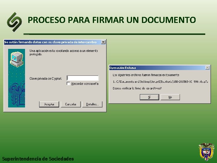 PROCESO PARA FIRMAR UN DOCUMENTO Superintendencia de Sociedades 