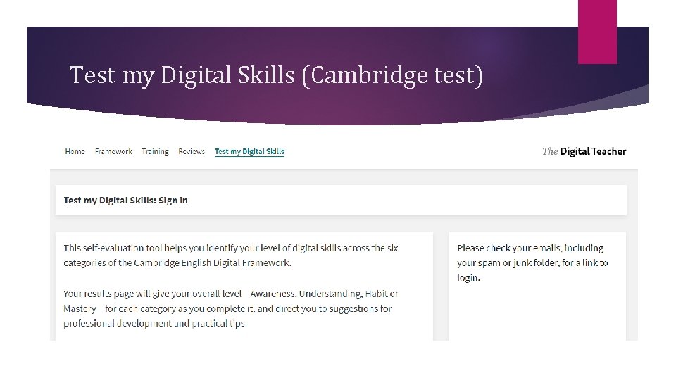 Test my Digital Skills (Cambridge test) 