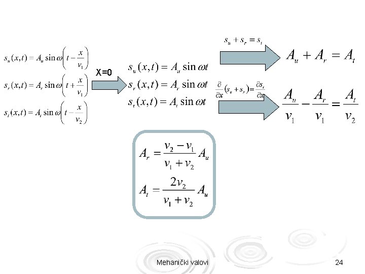 X=0 Mehanički valovi 24 