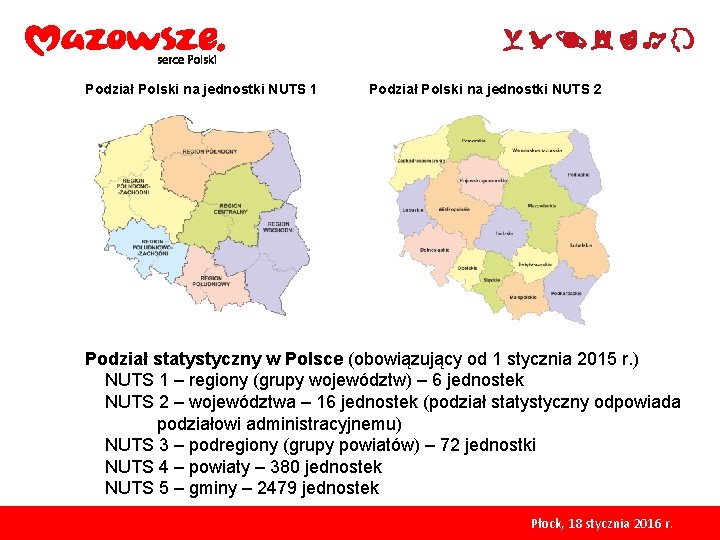 Podział Polski na jednostki NUTS 1 Podział Polski na jednostki NUTS 2 Podział statystyczny