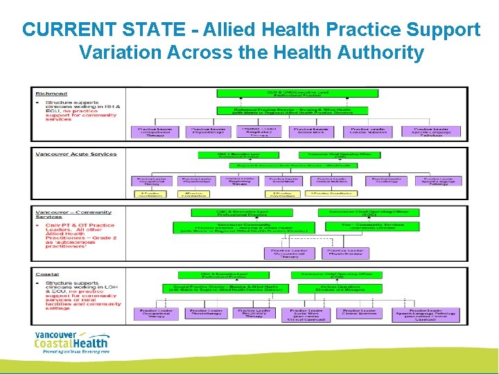 CURRENT STATE - Allied Health Practice Support Variation Across the Health Authority 