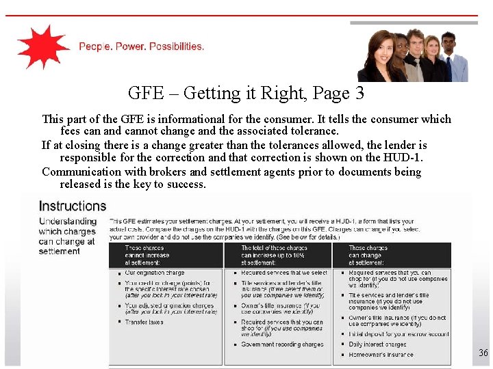 GFE – Getting it Right, Page 3 This part of the GFE is informational