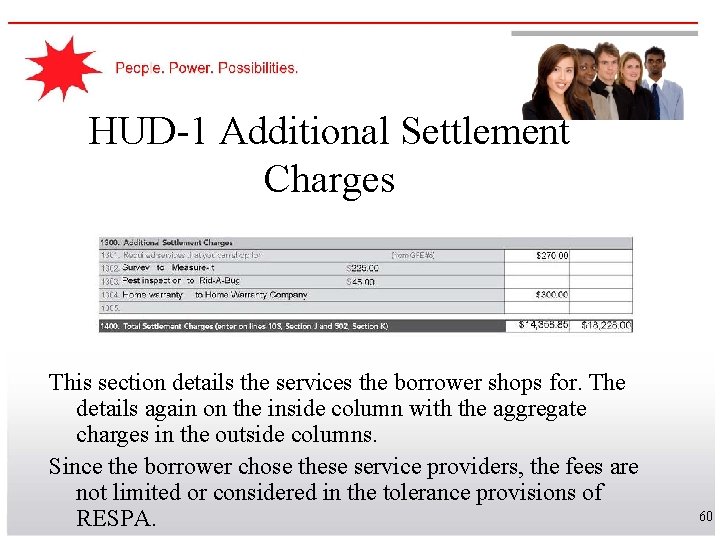 HUD-1 Additional Settlement Charges This section details the services the borrower shops for. The